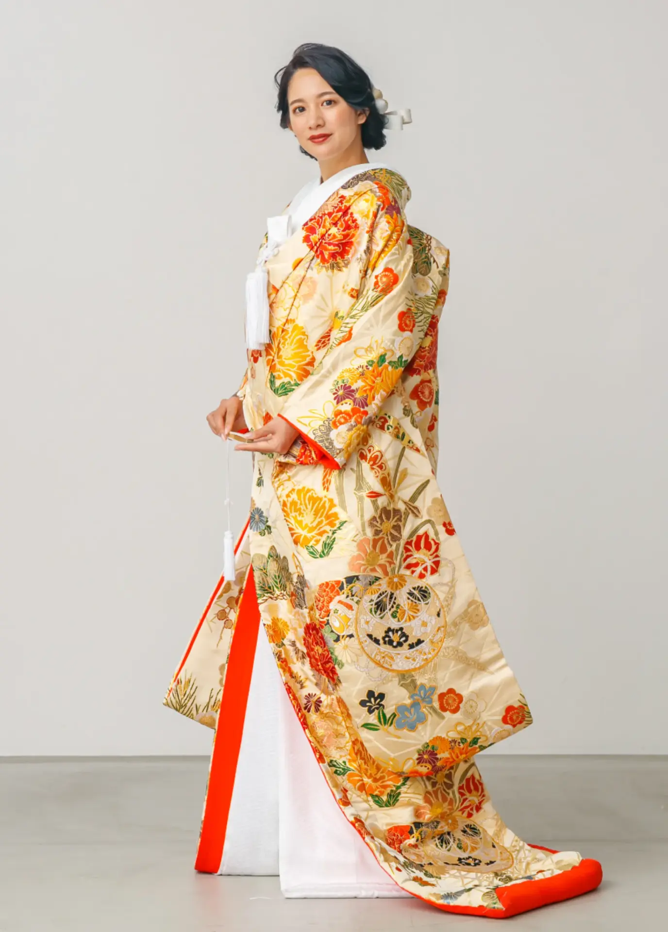 色打掛　朱色　金　宝相華紋　20 色打掛 朱色 金 宝相華紋 20 - メルカリ